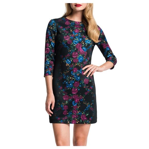 Cynthia Steffe Blythe Floral Lattice Print Scuba Dress - Picture 1 of 10